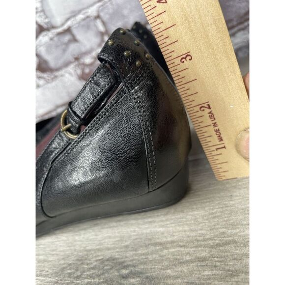 INDIGO BY CLARKS Black Lea Bishop Studded Slip On Strap Wedge Women’s 8M US/39EU - Picture 9 of 16